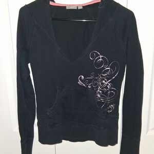 Apt. 9 Black Hoodie with Swirl Design